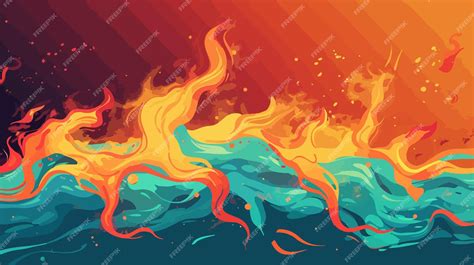 Abstract Burning Flame Fire Element Power Image Premium Ai Generated