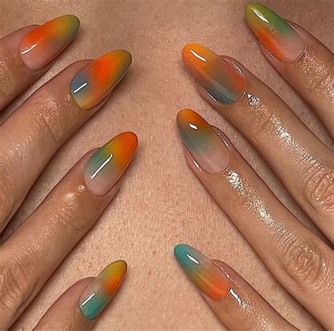 Gel X Aura Nails Airbrush Nails Nails Funky Nails