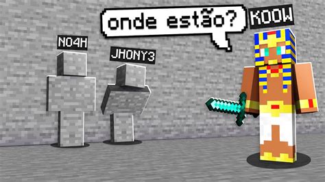 Usei Disfarce De Pedra No Esconde Esconde Do Minecraft Koow Youtube