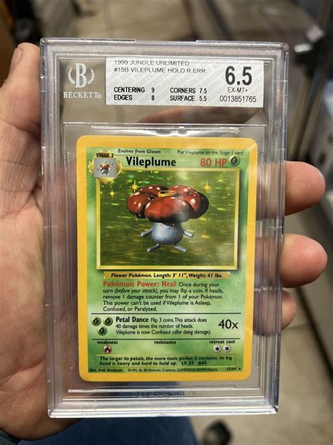 Vileplume 1999 Pokémon Jungle 15 Holo Rare NO SYMBOL ERROR Vintage