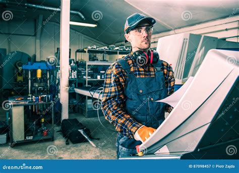 Production Line Technician Stock Image Image Of Operating 87098457