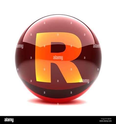 Glossy Sphere With Orange Letter R Stock Photo Alamy