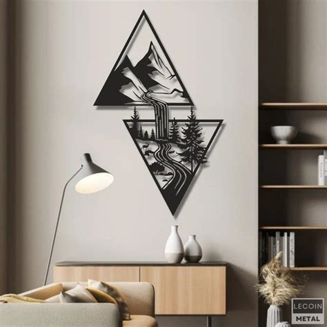 Modern Metal Mountain Wall Art