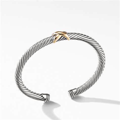 David Yurman X Bracelet With Gold Size M Bailey S Fine Jewelry