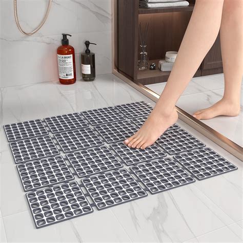 XIYUNTE Square Shower Mat Non Slip Anti Mould 6060cm Large Shower