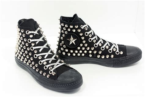 Custom Converse Studded converse high top all black by CUSTOMDUO