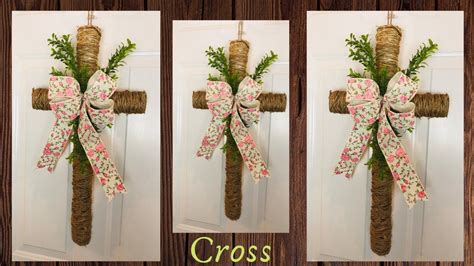 Farmhouse Cross Wreath Tutorial Dollar Tree Walmart Easter Youtube