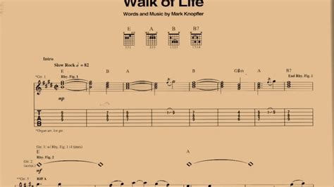 Walk Of Life Dire Straits Guitar Lesson With Tab Guitar Songbook