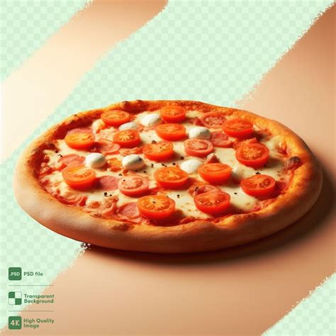 Premium Psd Psd Pizza With Salami And Tomatoes With Transparent