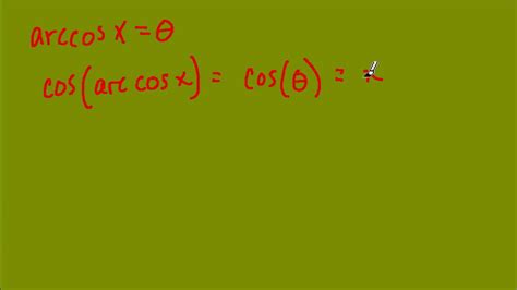 Arccos Inverse Trig Function Youtube