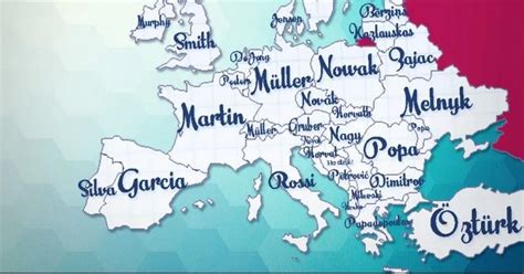 World Map The Most Common Surnames In Every Country And