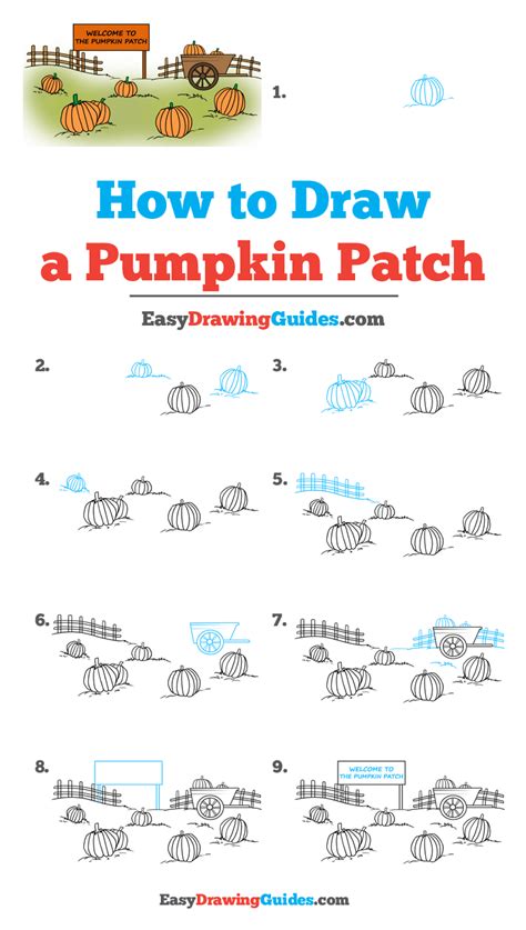 How to Draw a Pumpkin Patch - Really Easy Drawing Tutorial