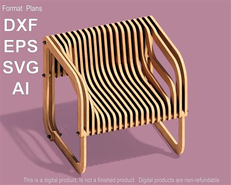 Parametric Chair Dxf File For Cnc Cut Plywood Chair Custom Furniture Etsy