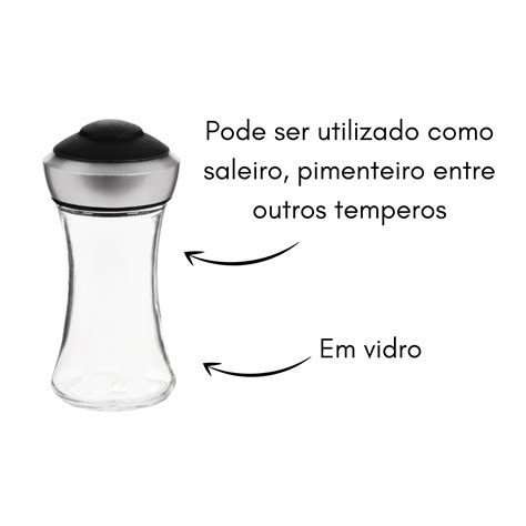 Kit Saleiro Pimenteiro De Mesa Cm Porta Tempero Trudeau Infinite U