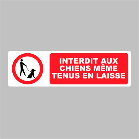 Autocollant Pictogramme interdit aux chiens même tenus en laisse Zone