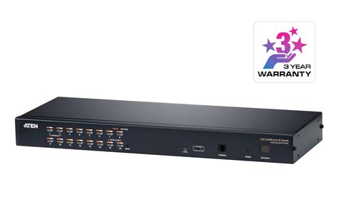 ATEN 1-Lokale/externe gedeelde toegang, 16-poorts Cat 5 KVM over IP ...