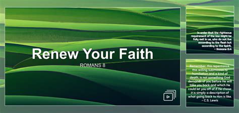 Renew Your Faith Sermon By Sermon Research Assistant Romans 8