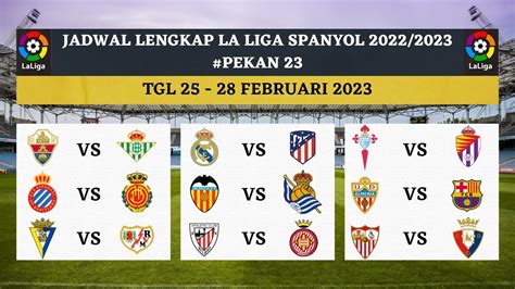 Jadwal La Liga Spanyol 2022 2023 Pekan 23 Real Madrid Vs Atletico