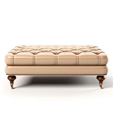 Premium Photo Free Download Tufted Ottoman 3d Model In Light Pink And