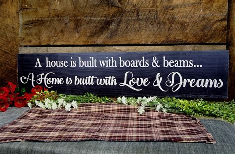 A House Is Built With Board And Beams A Home Is Built With Etsy