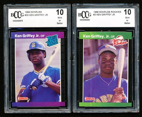 Lot Of 2 1989 Donruss Ken Griffey Jr Graded Cards With Donruss