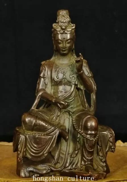 Collect Tibet Pure Bronze Guan Yin Kwan Yin Guan Quan Yin Goddess