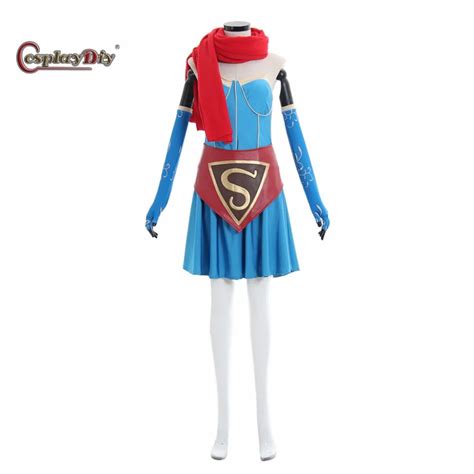 Cosplaydiy Supergirl Dress Costumes Movie Tv Halloween Cosplay Costume For Adult Women Custom