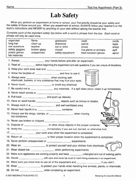 Lab Safety Quiz With Answers