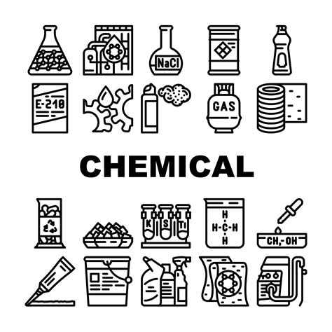 Chemical Industry Production Icons Set Vector 7989172 Vector Art At Vecteezy