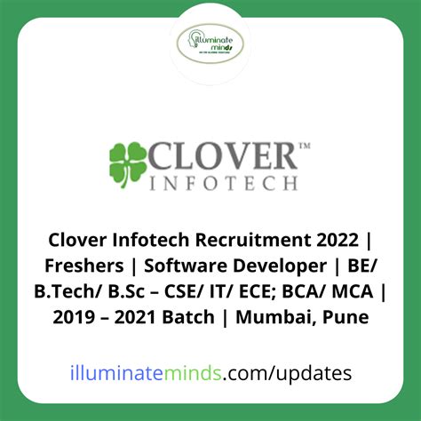 Clover Infotech Recruitment Freshers Software Developer Be