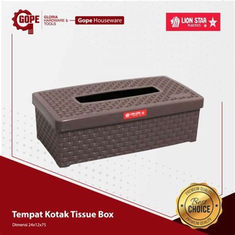 Jual TEMPAT KOTAK TISSUE BOX RATO MOTIF ANYAM LION STAR TR 12 Di Seller