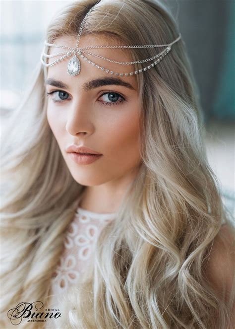 Wedding Chain Headpiece Silver Hair Chain Bridal Hair Jewelry Chain