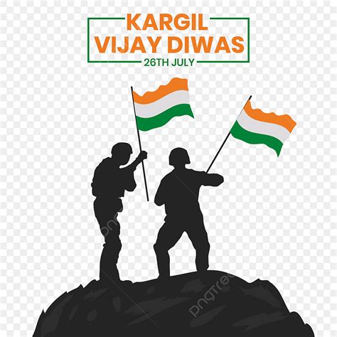 Kargil Vijay Diwas Vector PNG Images Two Indian Army Flying Flag