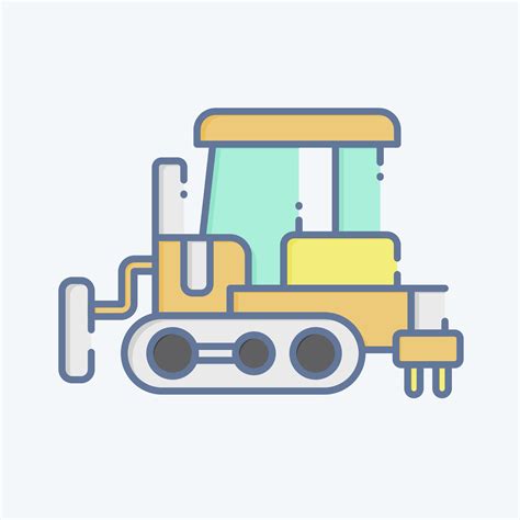 Icon Bulldozer Related To Construction Vehicles Symbol Doodle Style