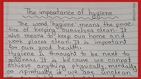 The Importance Of Hygiene Paragraph In English Importance Of