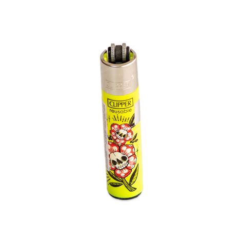 Isqueiro Clipper Grande Strange Flowers Amarelo Z Fuma A