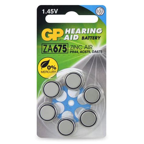 Za675 D6 Gp Zinc Air 14v Hearing Aid Pr44 Dial Of 6 Every Battery