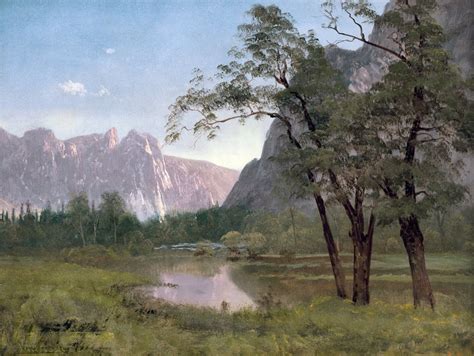 Yosemite Valley Oil On Paper Mounted On Canvas