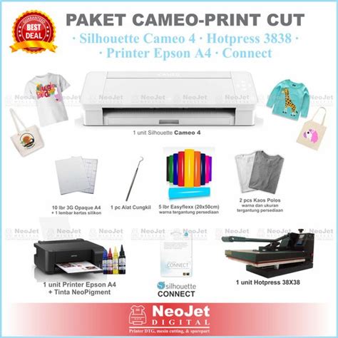 Jual Paket Mesin Sablon Digital Cameo Connect Print Cut Sublim