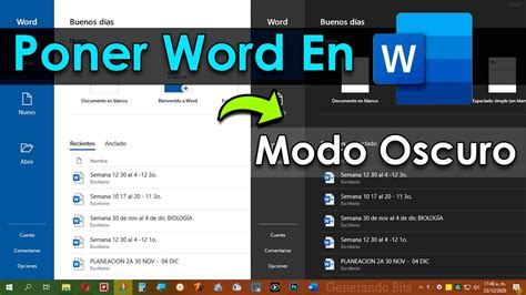 Como Cambiar Programa Word De Modo Oscuro O Claro En Blanco Youtube