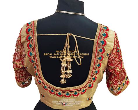 Aari Work Blouse Bridal Blouse Embroidery Work Cut Work Blouse 3902 Amazing Tailors