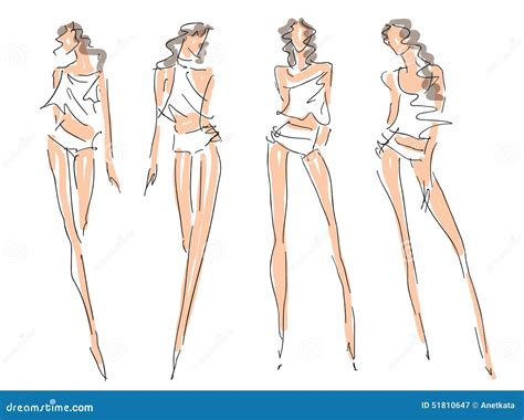 Sketch Fashion Poses Stock Illustration Illustration Of Posing