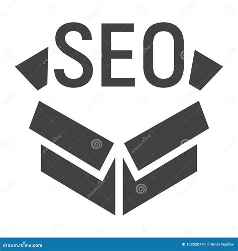 SEO Package Glyph Icon Seo And Development Box Stock Vector