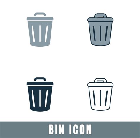 Simple Bin Icons In Different Designs Set 45790898 Vector Art At Vecteezy