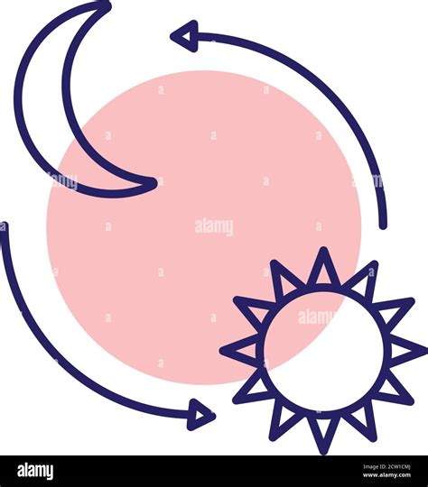 Moon And Sun With Arrows Line Style Icon Vector Design Stock Vector