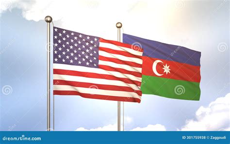 Bahrain And Usa Flag Together A Concept Of Realations Stock