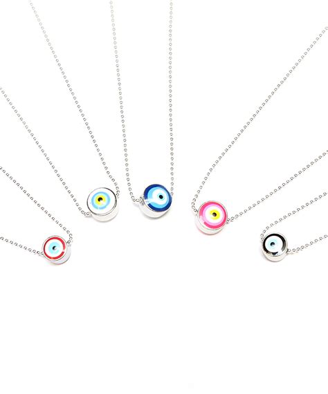 Evil Eye Necklace Silver Bead Chain April Soderstrom