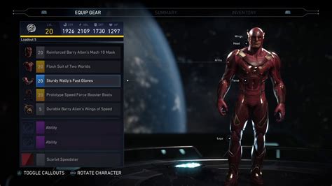 Injustice 2 Justice League 2017 Flash Inspired Gear Loadout Showcase