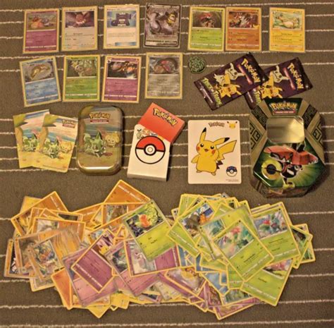 125 PokÉmon Cards Tcg Bulk Job Lot Bundle And Tins From Unwanted