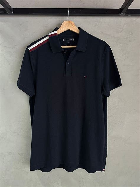 POLO REGULAR FAIXA LOGO AZUL MARINHO JNoriginalshop